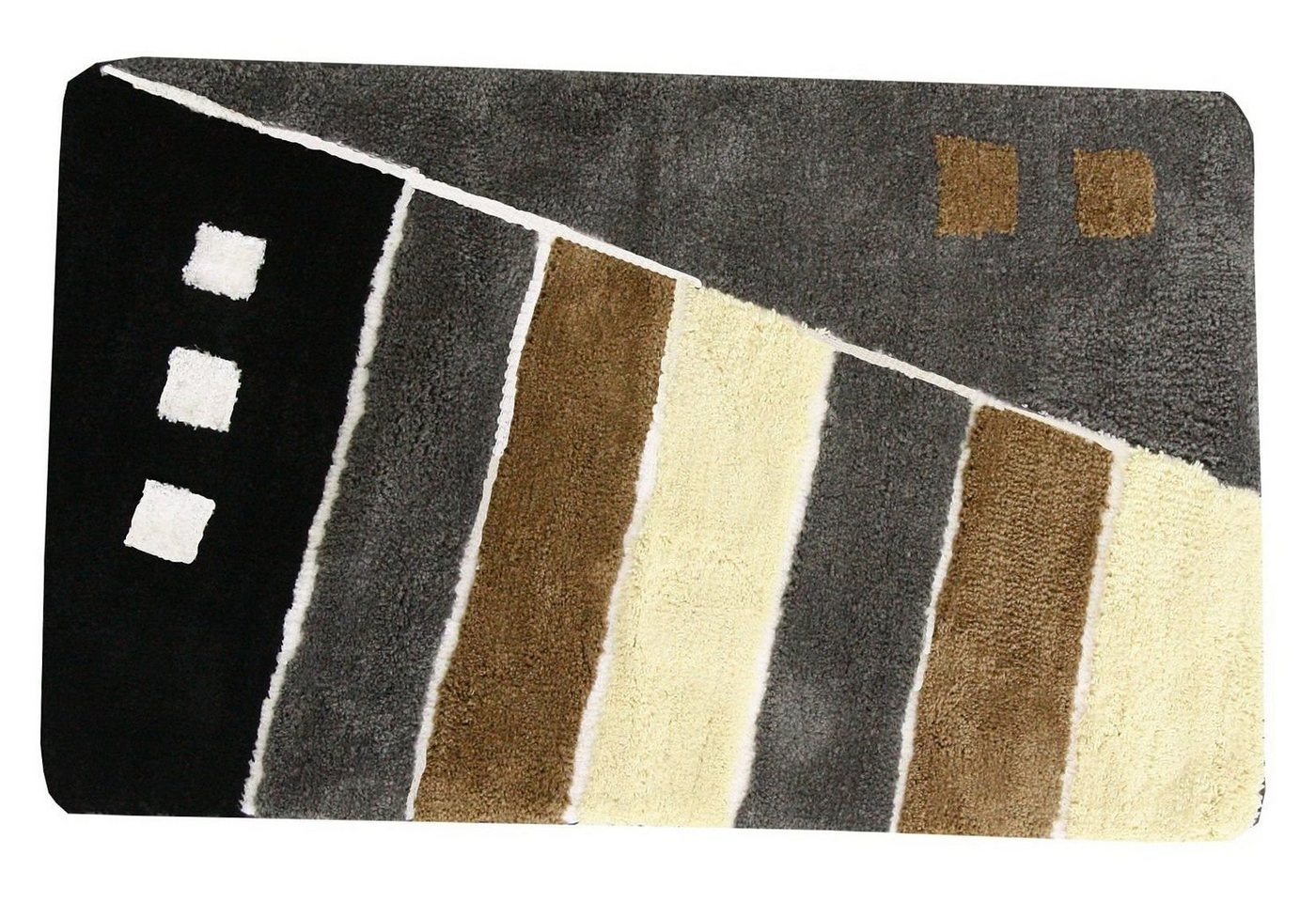 KiNZLER Badematte Gembloux, Badvorleger, Badezimmer Teppich, Höhe 20 mm, rutschhemmend beschichtet, fußbodenheizungsgeeignet, Polyester, rechteckig, Badteppich, modernes Design, als rechteckig & rund erhältlich Bild 3