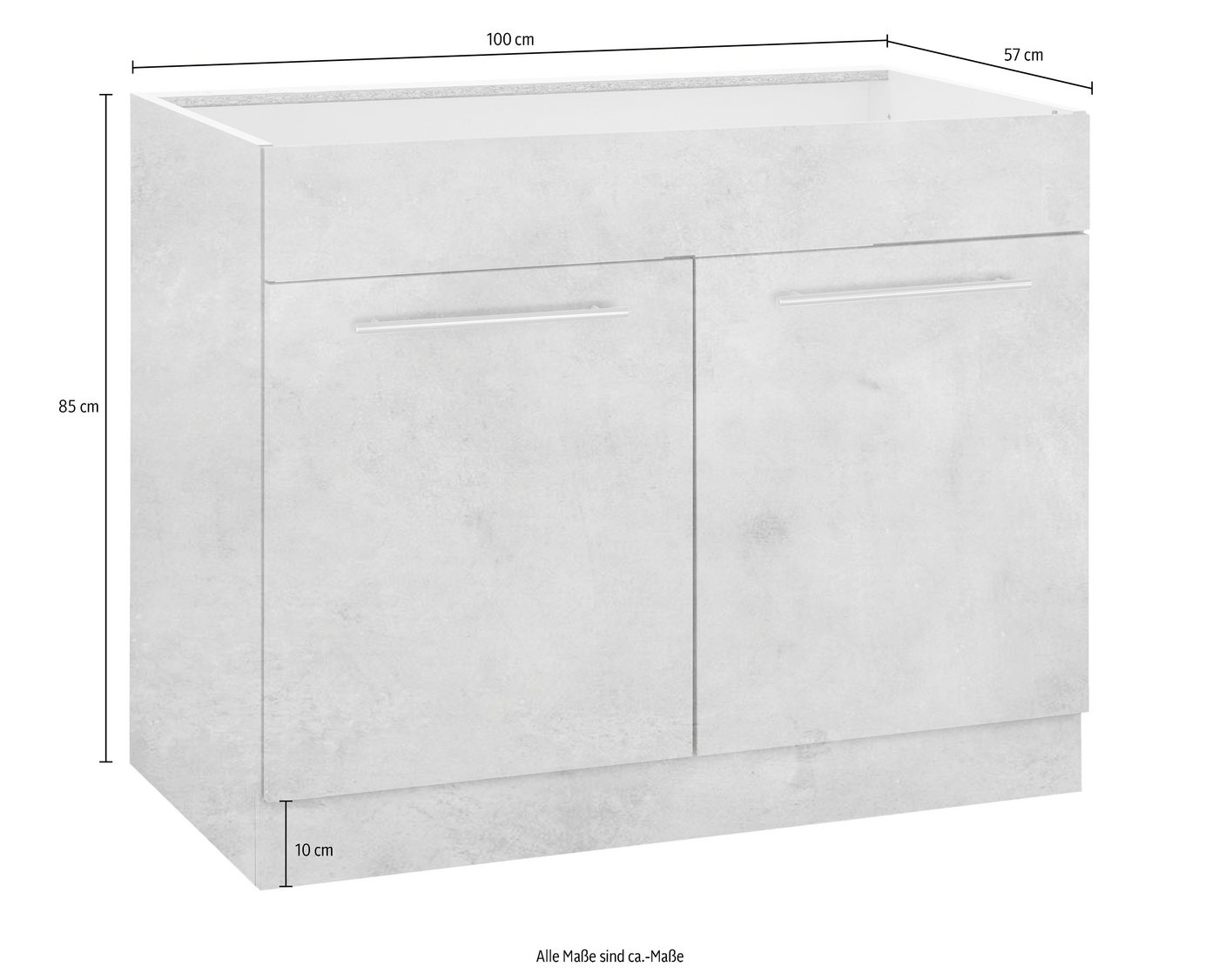 wiho Küchen Spülenschrank Flexi2, Breite: 100 cm, Soft-Close bei der Tür oben feste Blende Bild 2