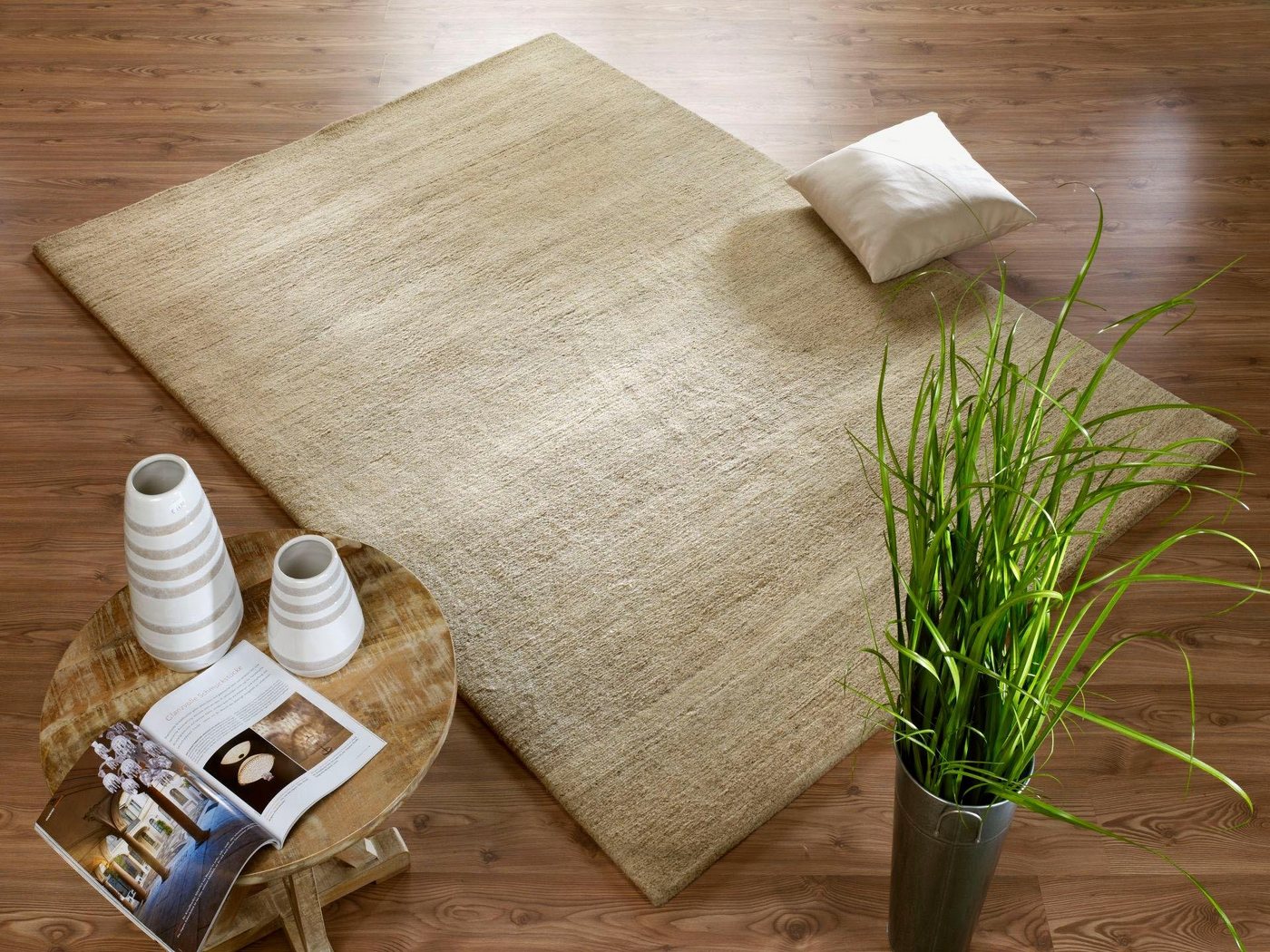 OCI DIE TEPPICHMARKE Orientteppich Davina Uni, rechteckig, Höhe: 20 mm, handgeknüpft, echter Nepal Wollteppich, Wohnzimmer Bild 5