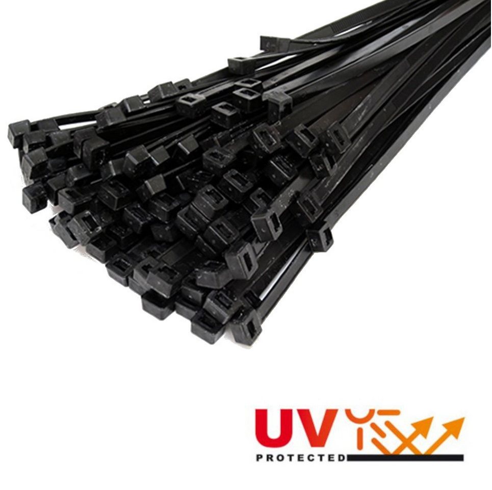 MK24 Handelshaus Kabelbinder 100 x 2,5 mm, schwarz (100-St) UV-beständig nach UL 62275