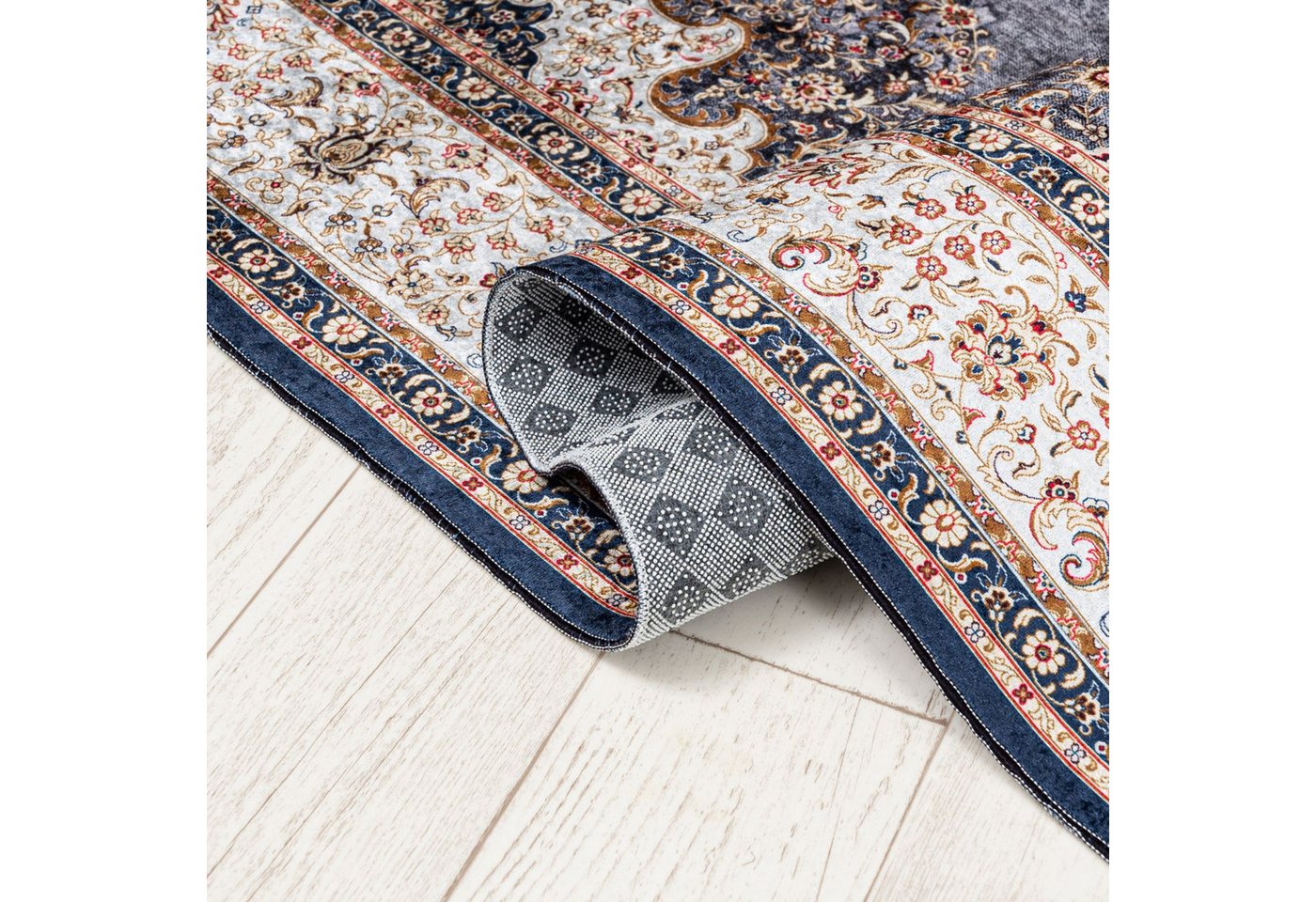 Mazovia Orientteppich Klassisch Bordüre Beige Anthrazit Wohnzimmer, Schlafzimmer, Büro, Fußbodenheizung Bild 2