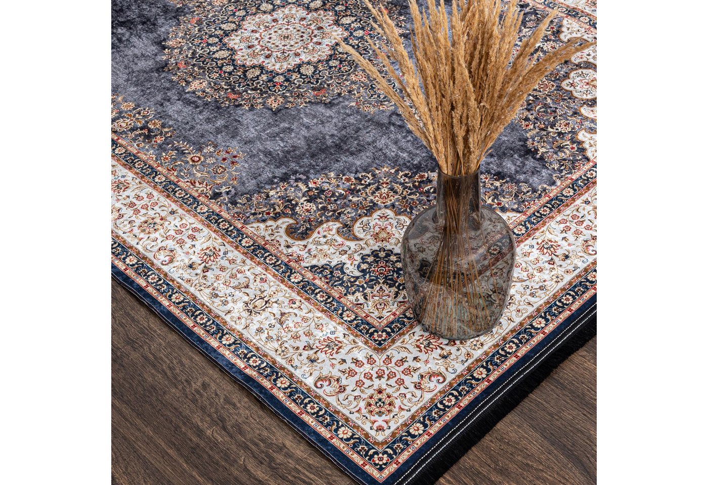 Mazovia Orientteppich Klassisch Bordüre Beige Anthrazit Wohnzimmer, Schlafzimmer, Büro, Fußbodenheizung Bild 4