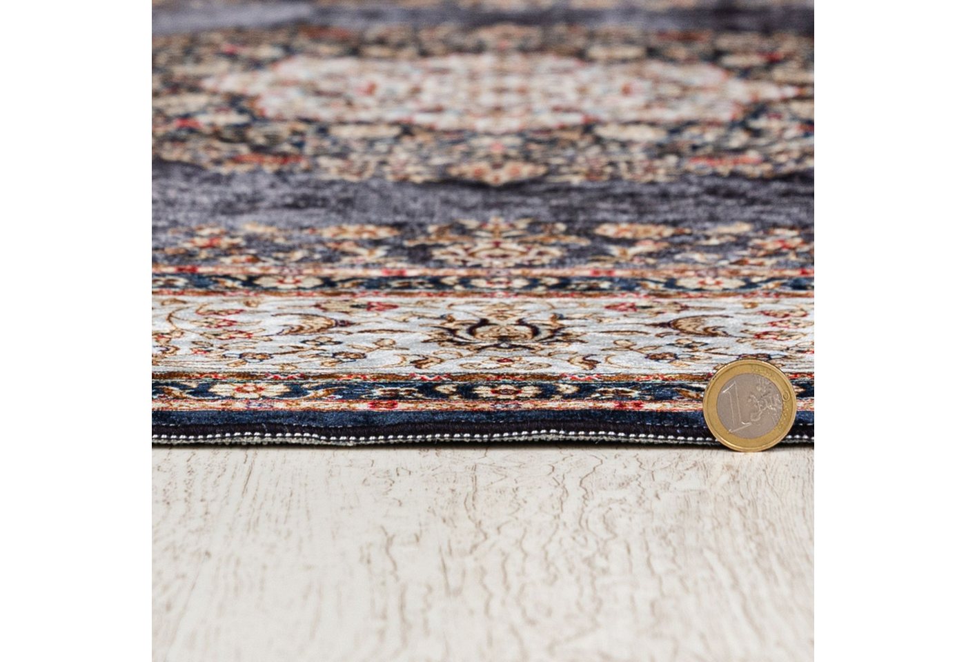 Mazovia Orientteppich Klassisch Bordüre Beige Anthrazit Wohnzimmer, Schlafzimmer, Büro, Fußbodenheizung Bild 5