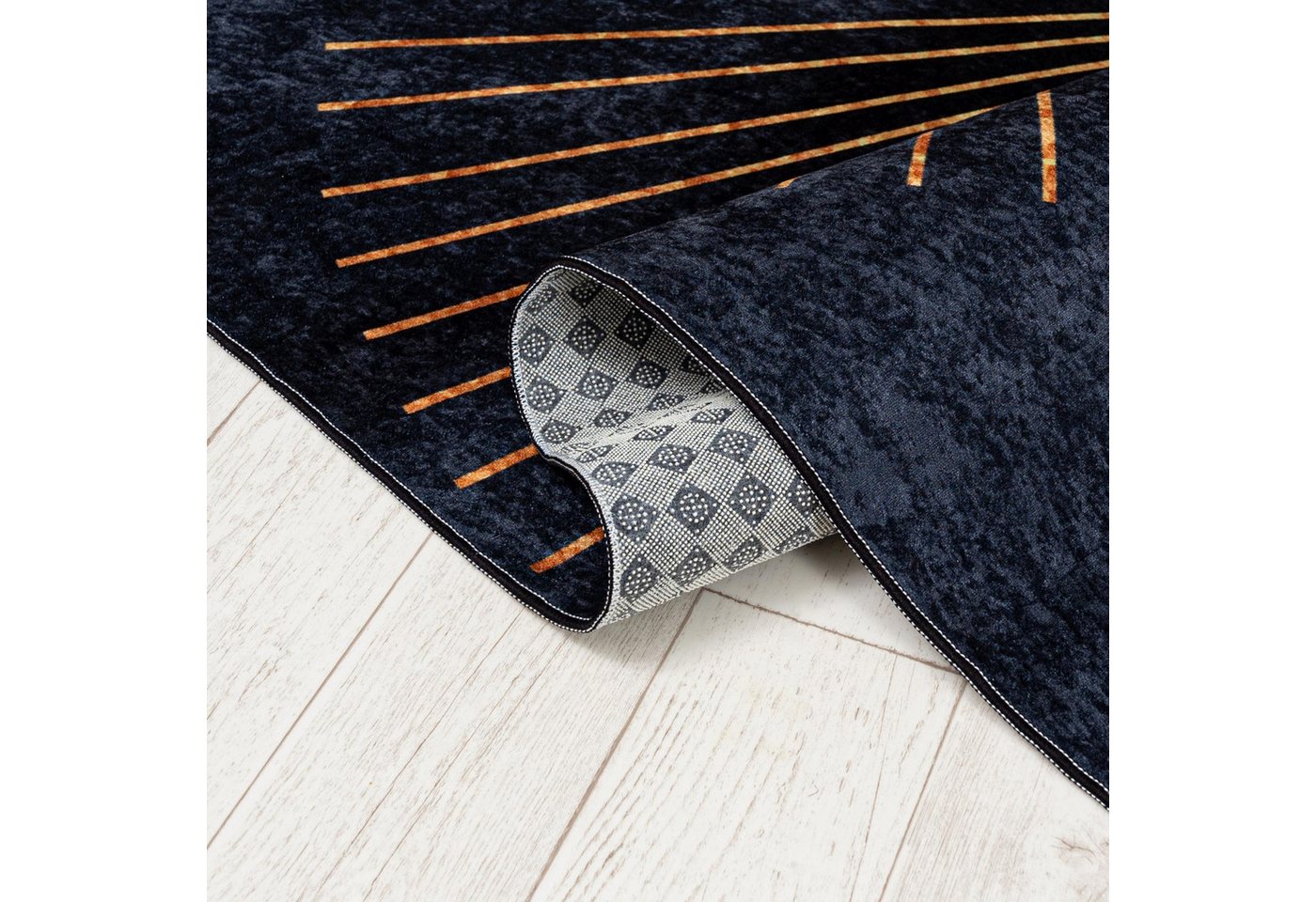 Mazovia Designteppich Modern Geometrisch Schwarz Anthrazit Wohnzimmer, Schlafzimmer, Fußbodenheizung Bild 5