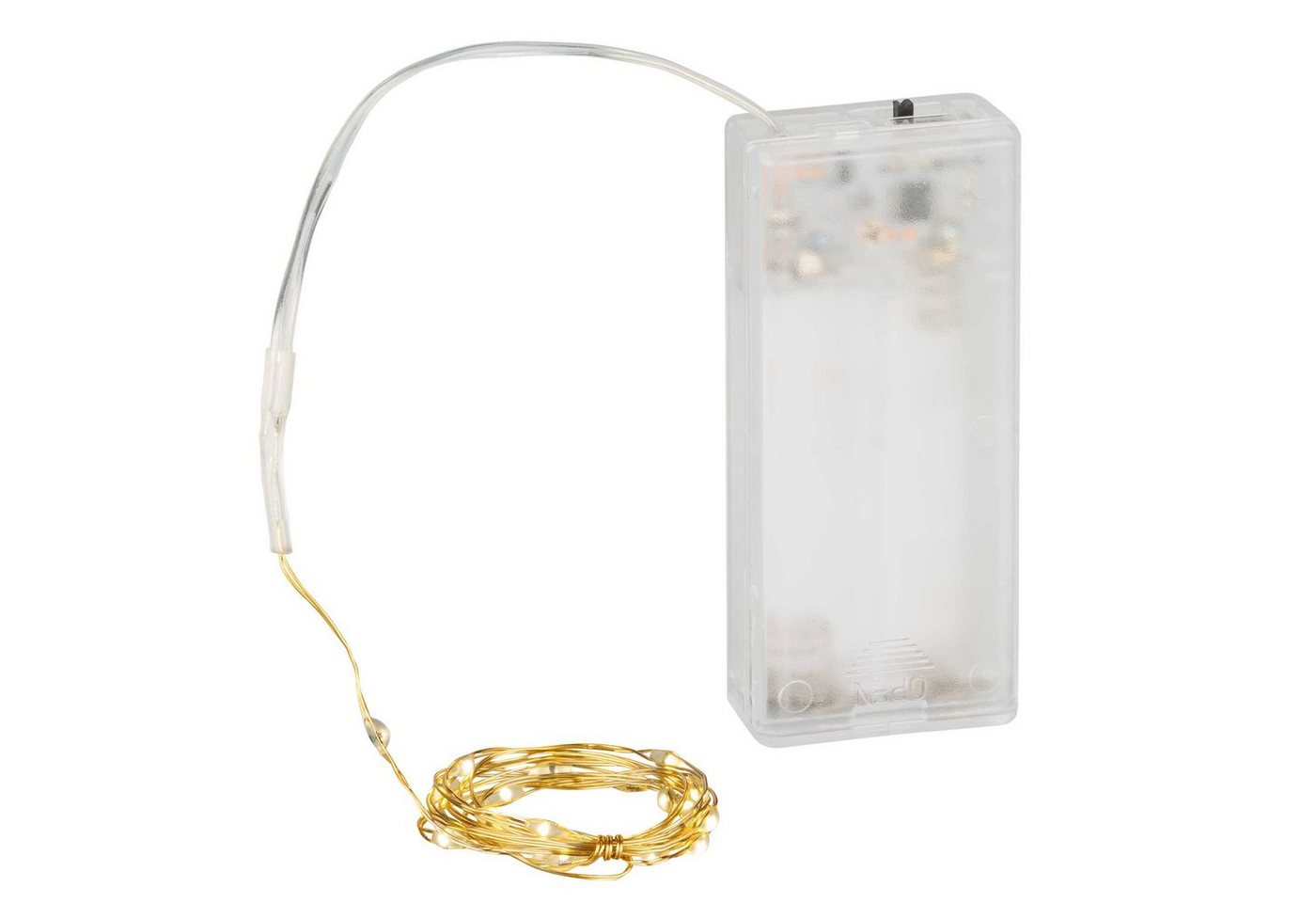 Coen Bakker Deco BV LED-Lichterkette Gold Wire, Batterie Draht gold 20 LED warmweiß 0,95m