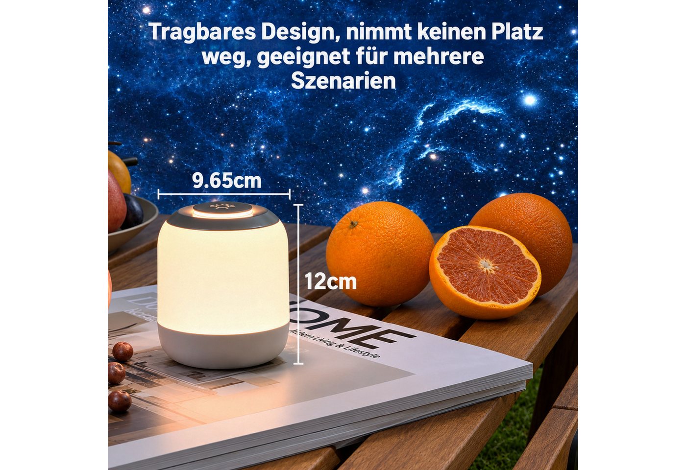 BOOD Nachttischlampe LED Nachttischlampe LED Nachtlicht, Dimmbar Atmosphäre Tischlampe, LED fest integriert, Weißes Licht, Neutrales Licht, Warmes Licht, USB-Aufladung,mit TouchSensor,ragbare Nachtlicht für Kinder/Erwachsene
