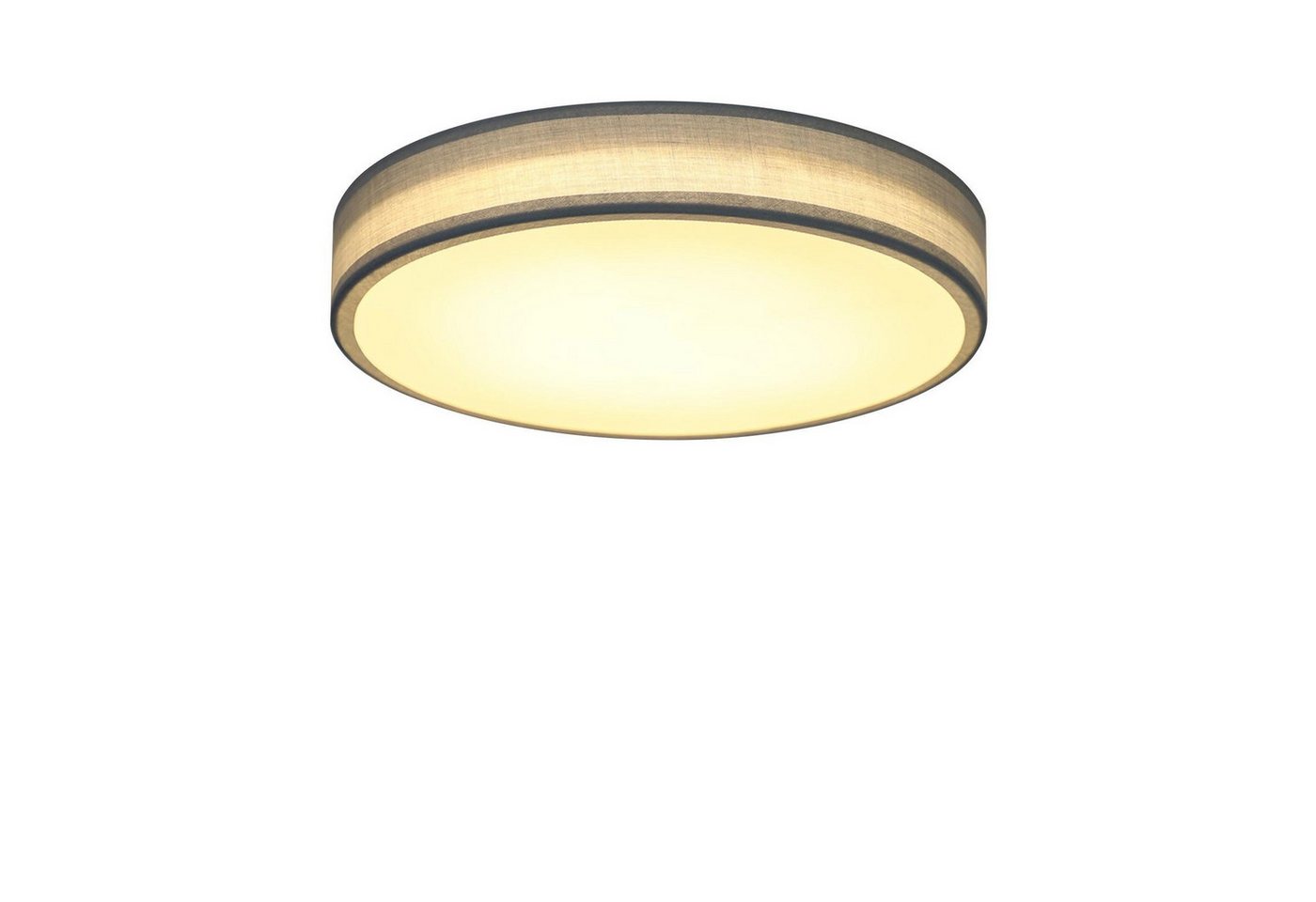 ZMH LED Deckenleuchte Grau, rund, 10W 3000K warmweißes Licht, kein Blendlicht, kein Flimmern, LED fest integriert, Lampenschirm aus Stoff, geeignet für Schlafzimmer und Wohnzimmer Bild 3