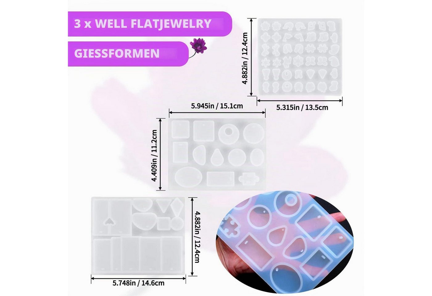 LuxusKollektion Silikonform Resin Gießharz Silikonform Schmuck Selber Machen Set, (1-tlg)