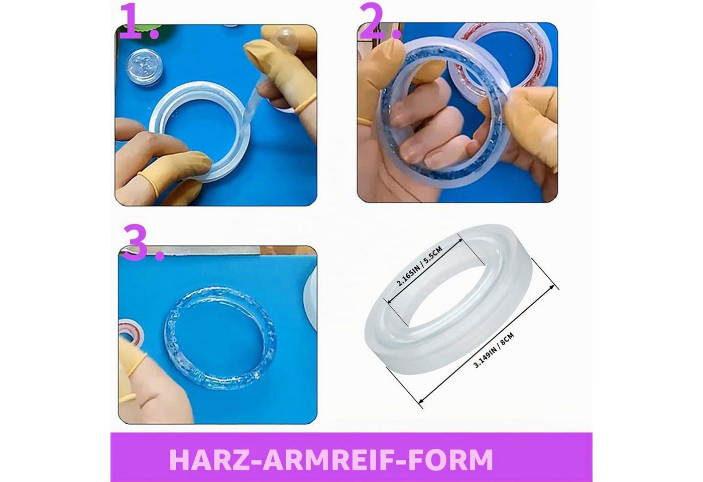 LuxusKollektion Silikonform Resin Gießharz Silikonform Schmuck Selber Machen Set, (1-tlg) Bild 2