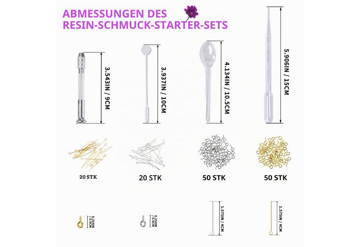 LuxusKollektion Silikonform Resin Gießharz Silikonform Schmuck Selber Machen Set, (1-tlg) Bild 4