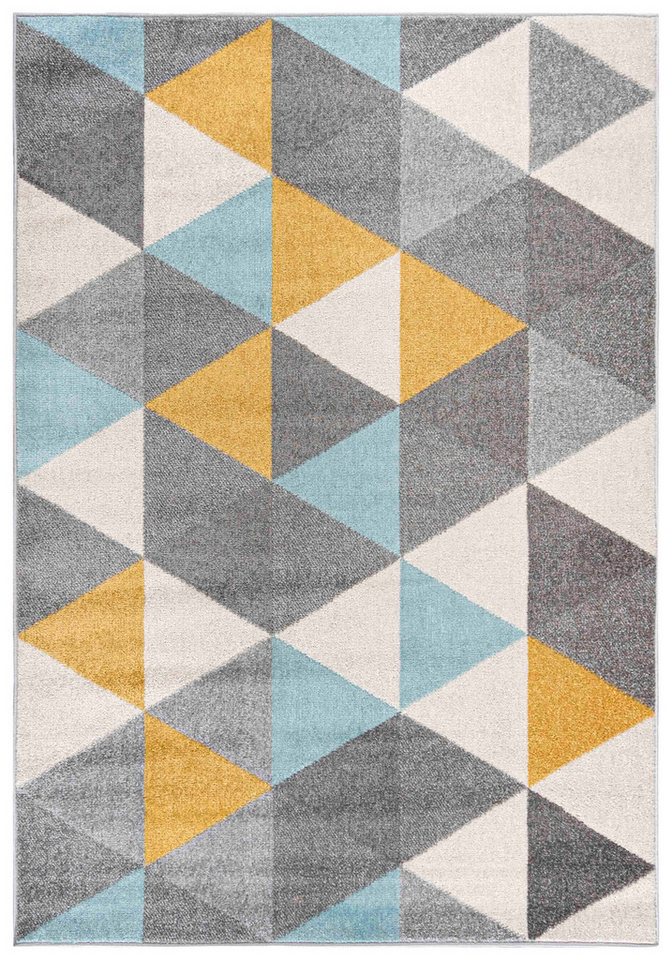 Mazovia Teppich Modern Geometrisch Anthrazit Bunt Wohnzimmer, Schlafzimmer, Büro, Fußbodenheizung
