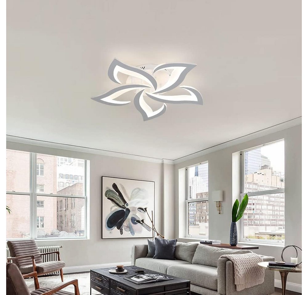 Riserva LED Deckenleuchte LED Deckenleuchte Dimmbar 40W Weiß mit Fernbedienung App 60cm, LED wechselbar, Kein Flimmern,Augenschutz Design,für Schlafzimmer,Wohnzimmer,Büro Bild 3