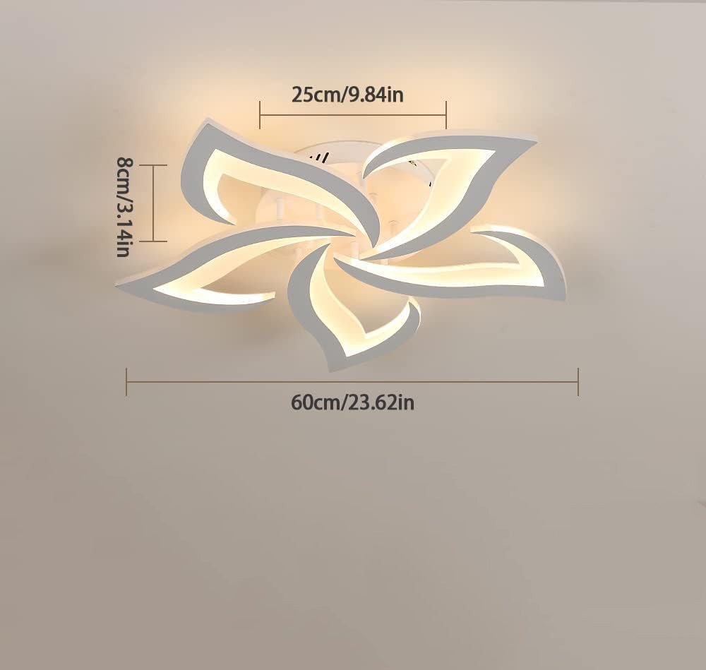 Riserva LED Deckenleuchte LED Deckenleuchte Dimmbar 40W Weiß mit Fernbedienung App 60cm, LED wechselbar, Kein Flimmern,Augenschutz Design,für Schlafzimmer,Wohnzimmer,Büro Bild 4