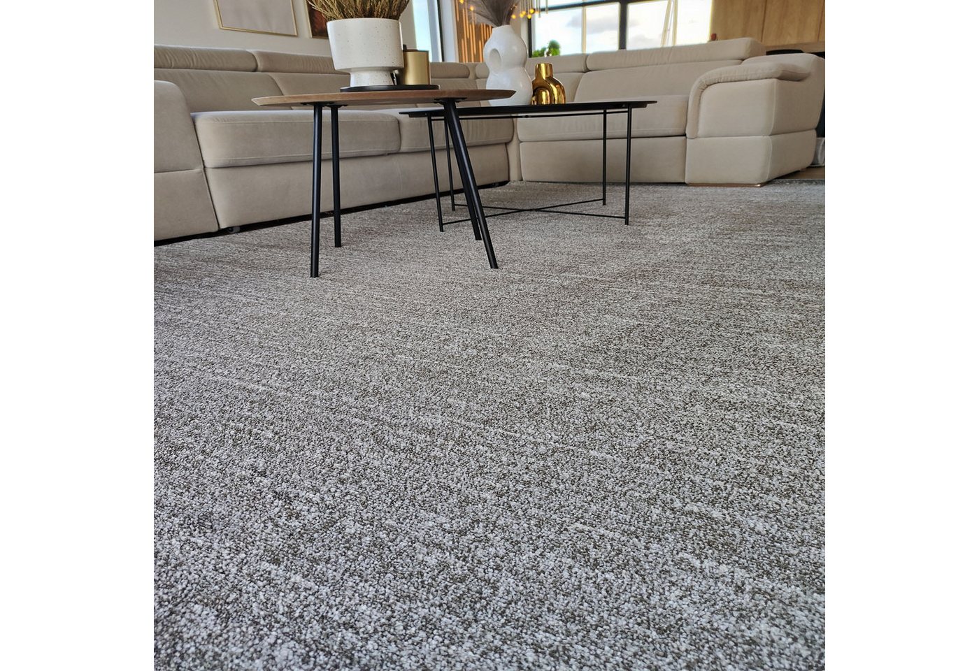 Mazovia Teppich Modern Einfarbig Anthrazit Grau Wohnzimmer, Schlafzimmer, Büro, Fußbodenheizung