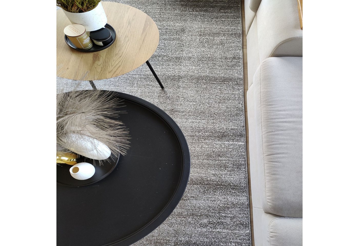 Mazovia Teppich Modern Einfarbig Anthrazit Grau Wohnzimmer, Schlafzimmer, Büro, Fußbodenheizung Bild 4