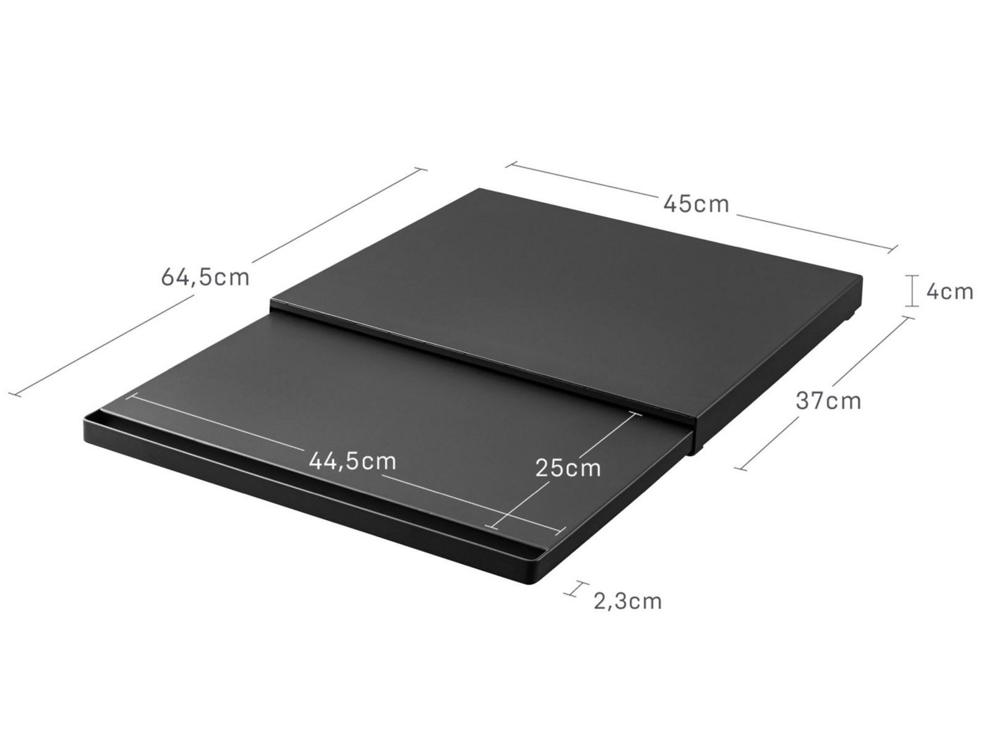 Yamazaki Küchenregal Tower Ausziehtablett Metall für die Arbeitsplatte 45x4x37cm, platzsparend, für eine zusätzliche Ablagefläche in der Küche Bild 2