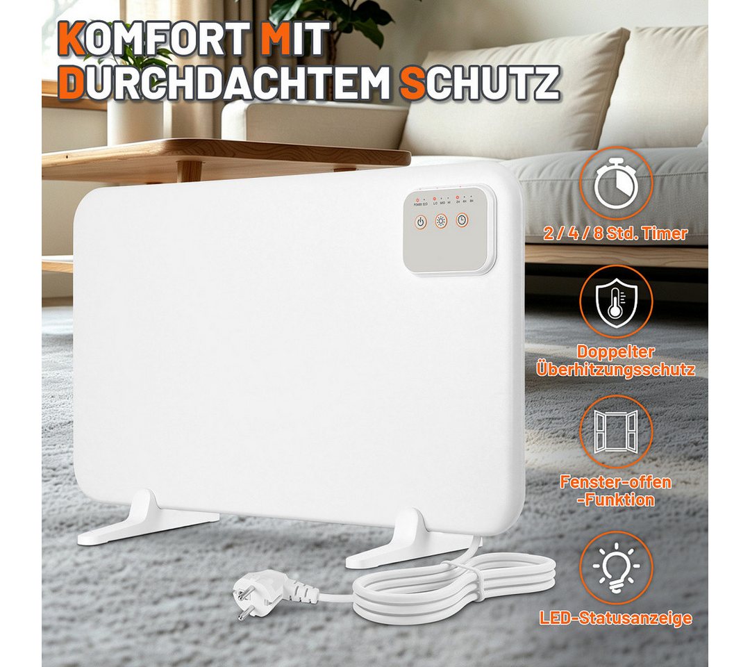 Clanmacy Infrarotheizung Infrarotheizung 120W Untertischheizung Heizpaneel Büro Timer Bild 3