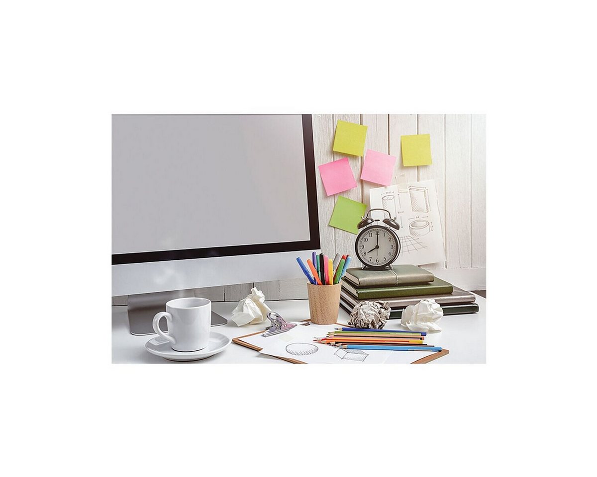 Otto Office Premium Haftnotizblock extra stark, 7,5x7,5 cm in Neonfarben, ablösbar und wiederholt selbstklebend Bild 2