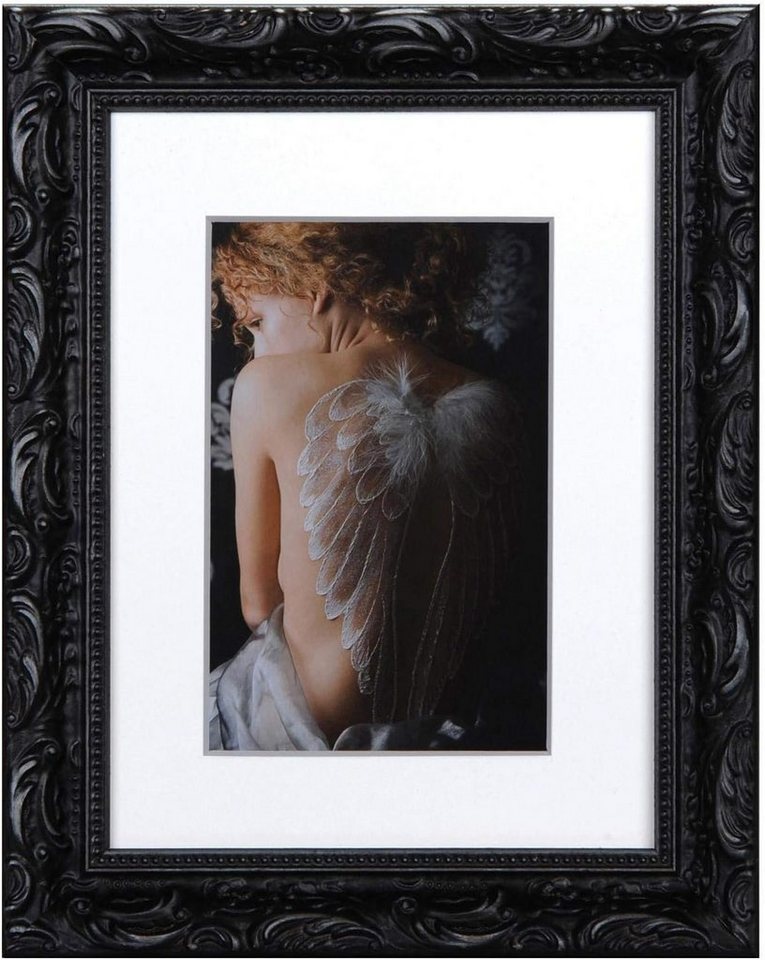 IDEAL TREND Bilderrahmen Chic Baroque Bilderrahmen aus Holz 15x20 passepartout 10x15 Schwarz Fo Bild 2