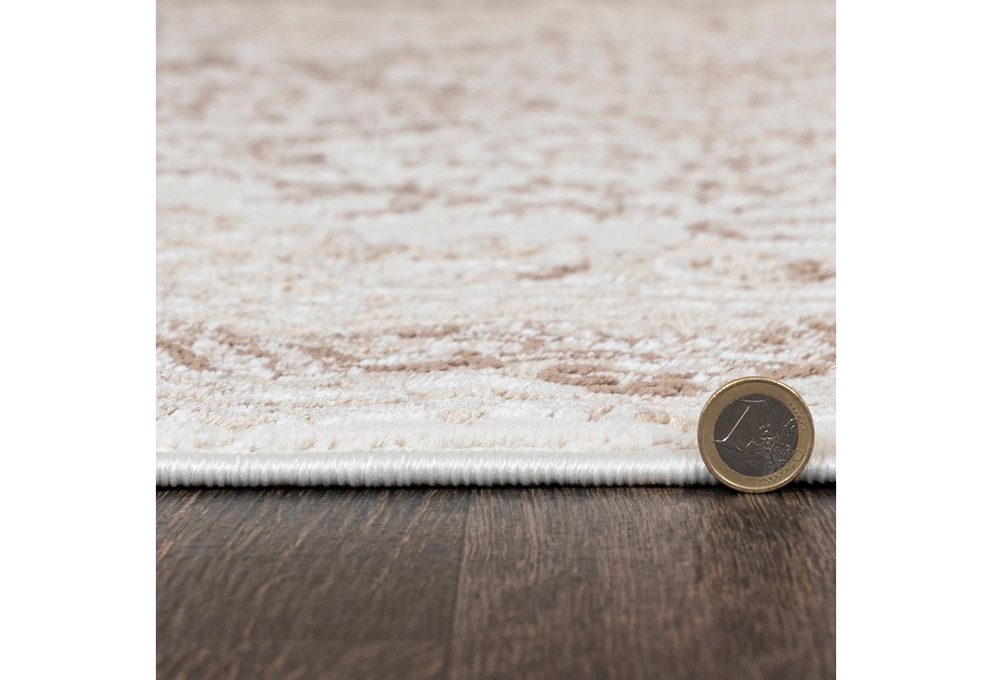 Mazovia Designteppich Klassisch Bordüre Beige Creme Wohnzimmer, Schlafzimmer, Esszimmer, Fußbodenheizung Bild 2