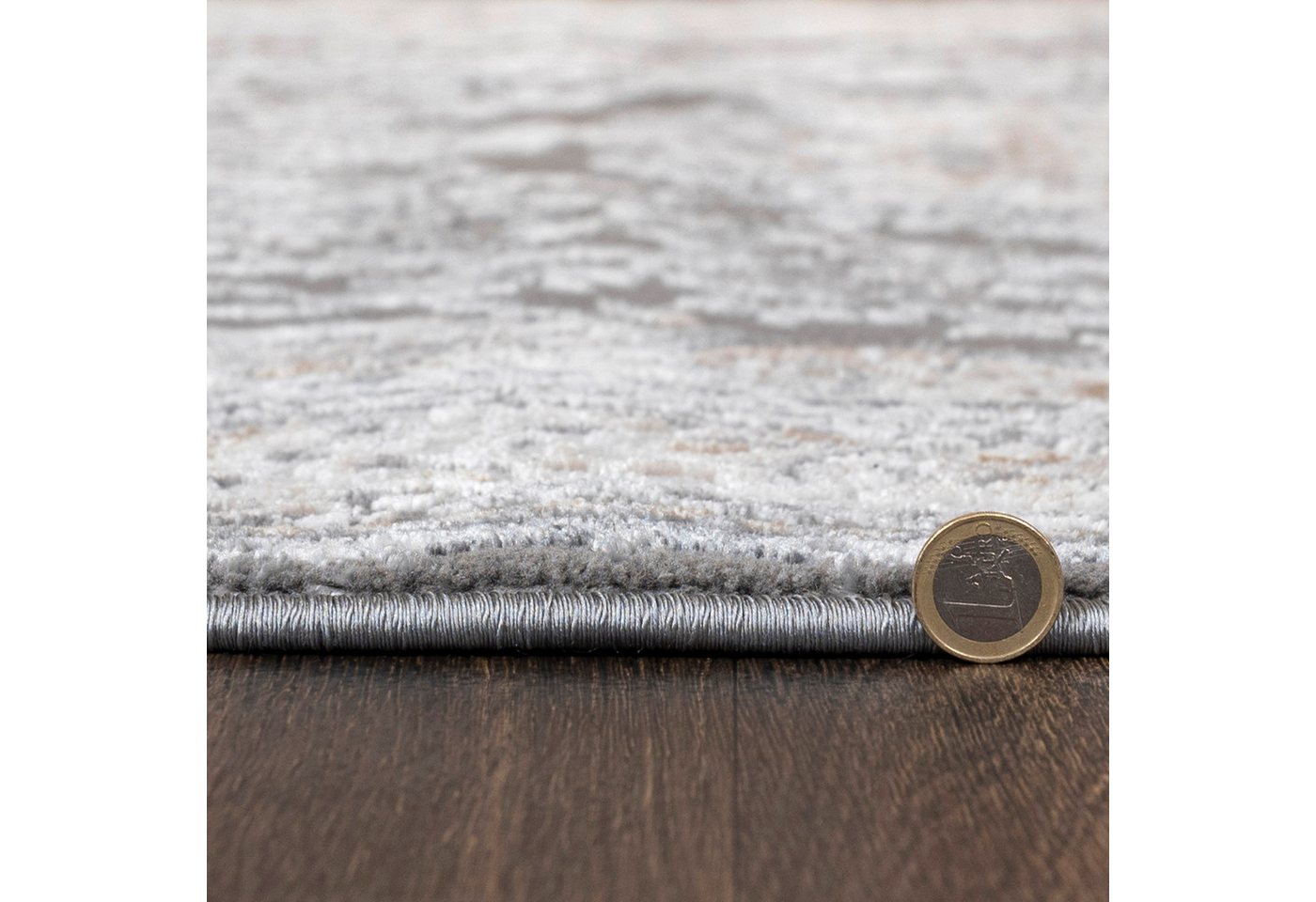 Mazovia Designteppich Klassisch Bordüre Anthrazit Grau Wohnzimmer, Schlafzimmer, Esszimmer, Fußbodenheizung Bild 3