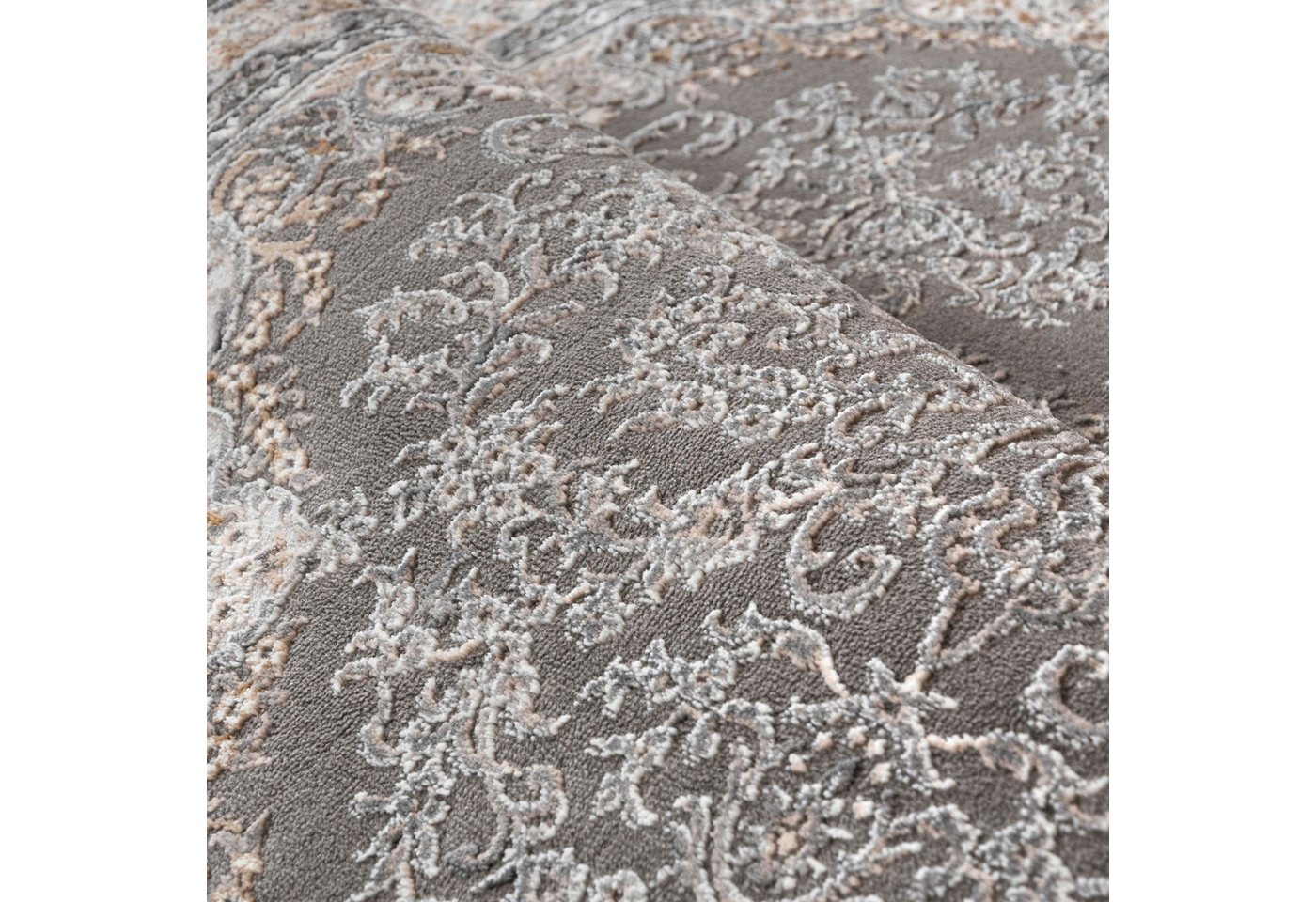 Mazovia Designteppich Klassisch Bordüre Anthrazit Grau Wohnzimmer, Schlafzimmer, Esszimmer, Fußbodenheizung Bild 5