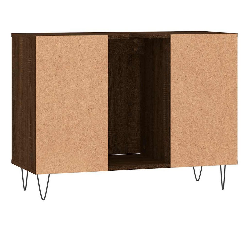 furnicato Badkommode Badezimmerschrank 80 x 33 x 60 cm Braun Eichen-Optik (1 St), Badregal mit flexibler Türmontage und viel Stauraum für dein Bad
