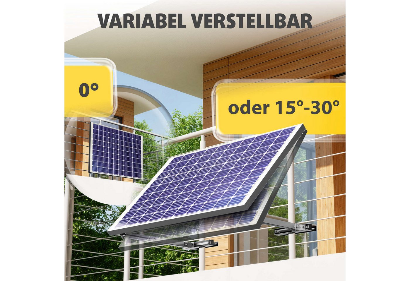 avoltik Solarmodul-Halterung Solarmodul Halterung Alu Aufständerung für Photovoltaik Winkel eckig