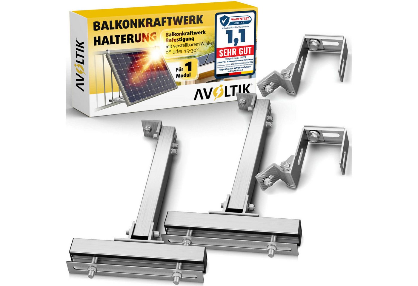 avoltik Solarmodul-Halterung Solarmodul Halterung Alu Aufständerung für Photovoltaik Winkel eckig Bild 4