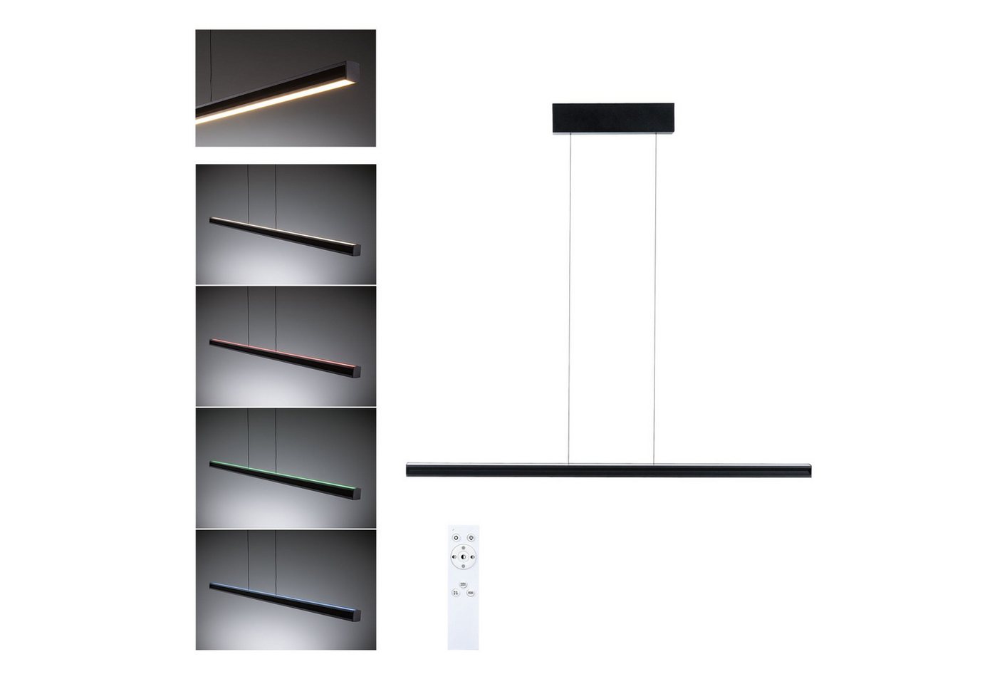 Paulmann LED Pendelleuchte LED Pendelleuchte Lesko RGBW+ dimmbar 1400lm / 120lm 19W / 3W Schwarz Bild 3