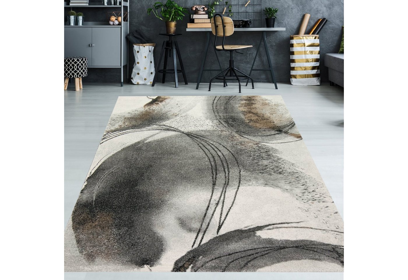 TeppichHome24 Teppich Abstrakter Designerteppiche in verschiedenen Farben, rechteckig, Höhe: 13 mm, abstrakt, modern, Kurzflor, Wohnzimmer, Esszimmer, pflegeleicht Bild 5