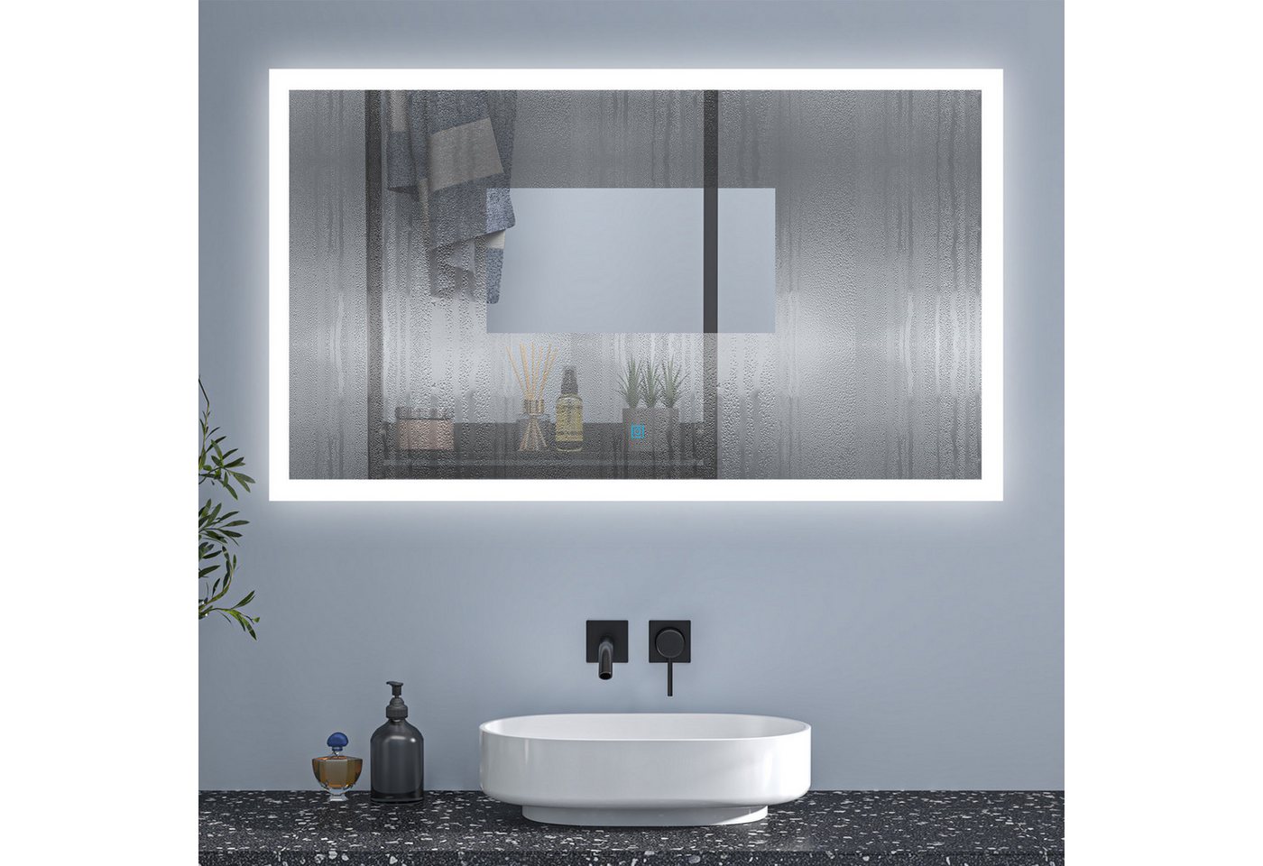 Aica Sanitär Badspiegel Badspiegel Spiegel mit LED Beleuchtung dimmbar 50-120cm Bild 5