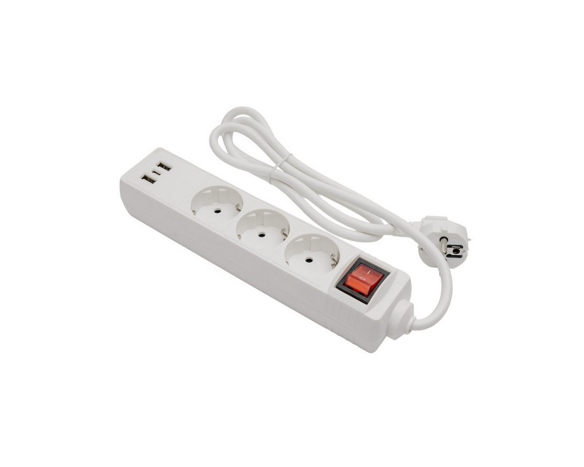 Fiesta Steckdosenleiste 3-fach (Ein Aus Schalter, USB Ladefunktion, Kindersicherung, Überspannungsschutz, Kabellänge 1,5 m), 3 Steckdosen mit USB A und USB C Ladefunktion Bild 3