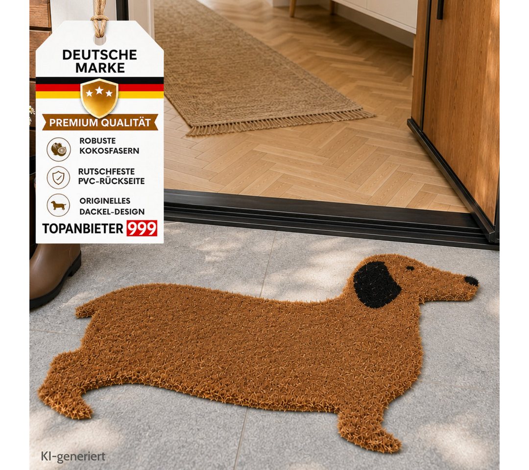 Topanbieter999 Fußmatte Türmatte Tierform Design rutschfest, Hund