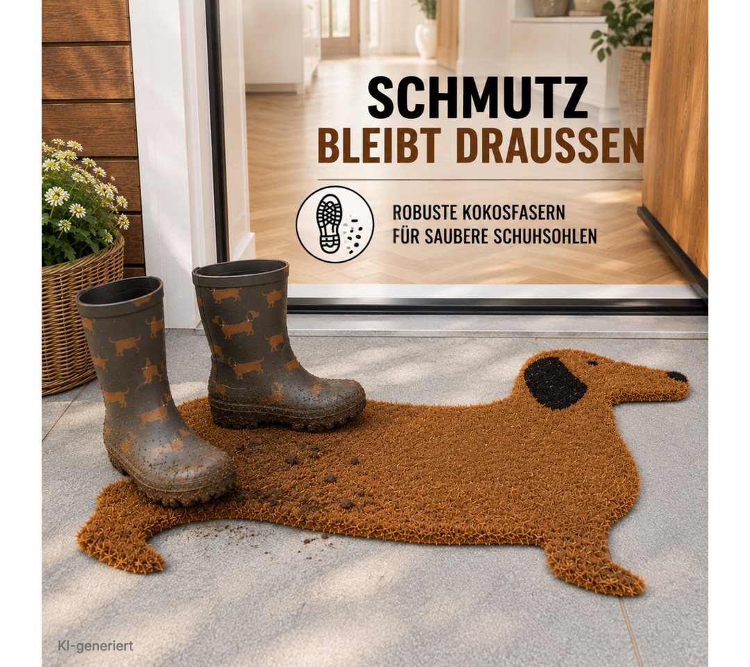 Topanbieter999 Fußmatte Türmatte Tierform Design rutschfest, Hund Bild 2