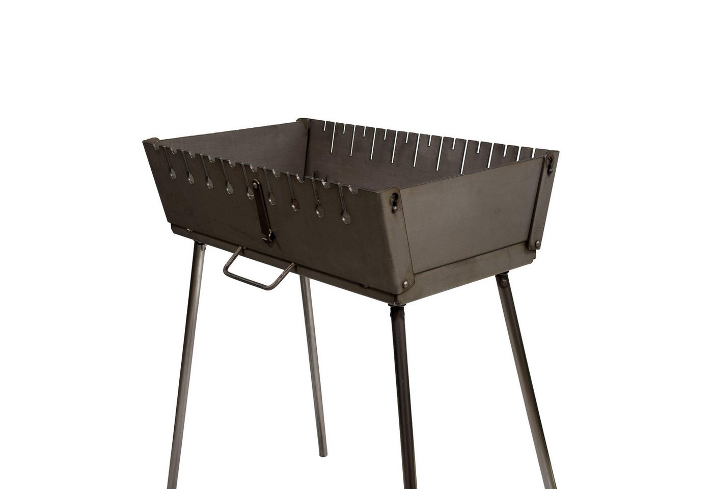 GOROCH Holzkohlegrill Mangal Tragbarer Schaschlik Grillkoffer aus 3 mm Stahl für 10-Spieße Bild 3