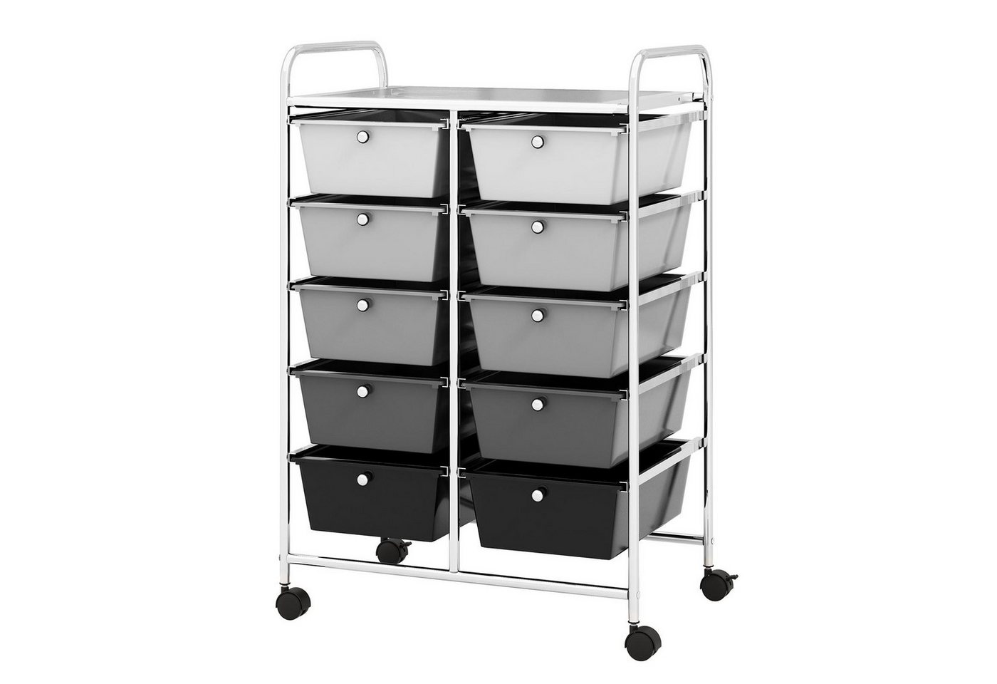 KOMFOTTEU Schuhregal Rollcontainer, mit 10 Schubladen stapelbar, 65,5 x 37 x 87 cm Bild 4
