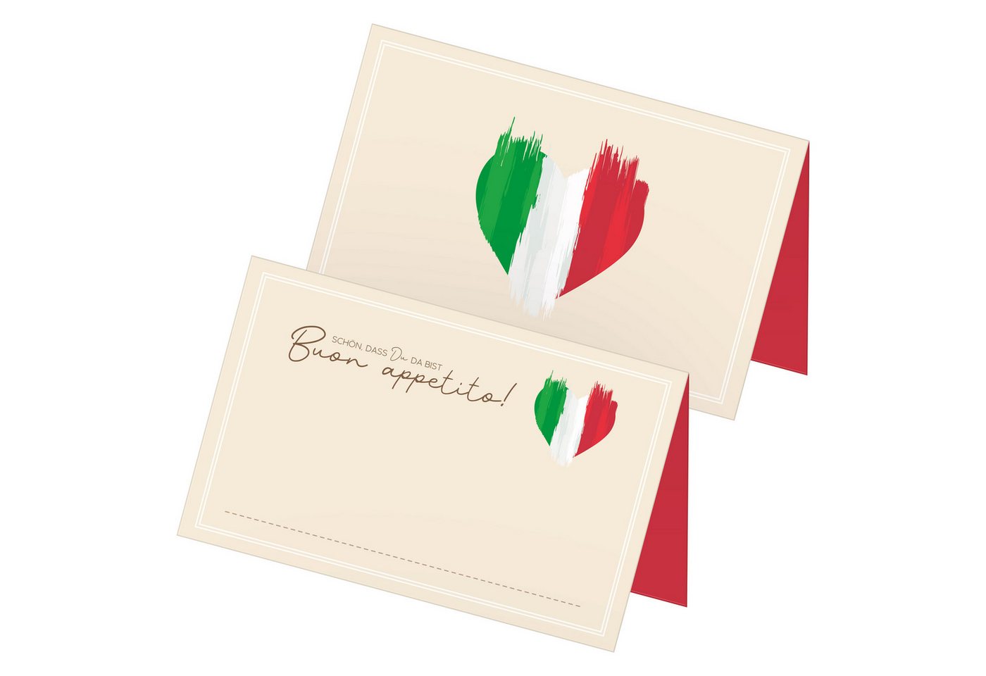 itenga Papierdekoration itenga 48x Tischkarten Platzkarten ITALIEN, Motiv mit italienischer F Bild 2