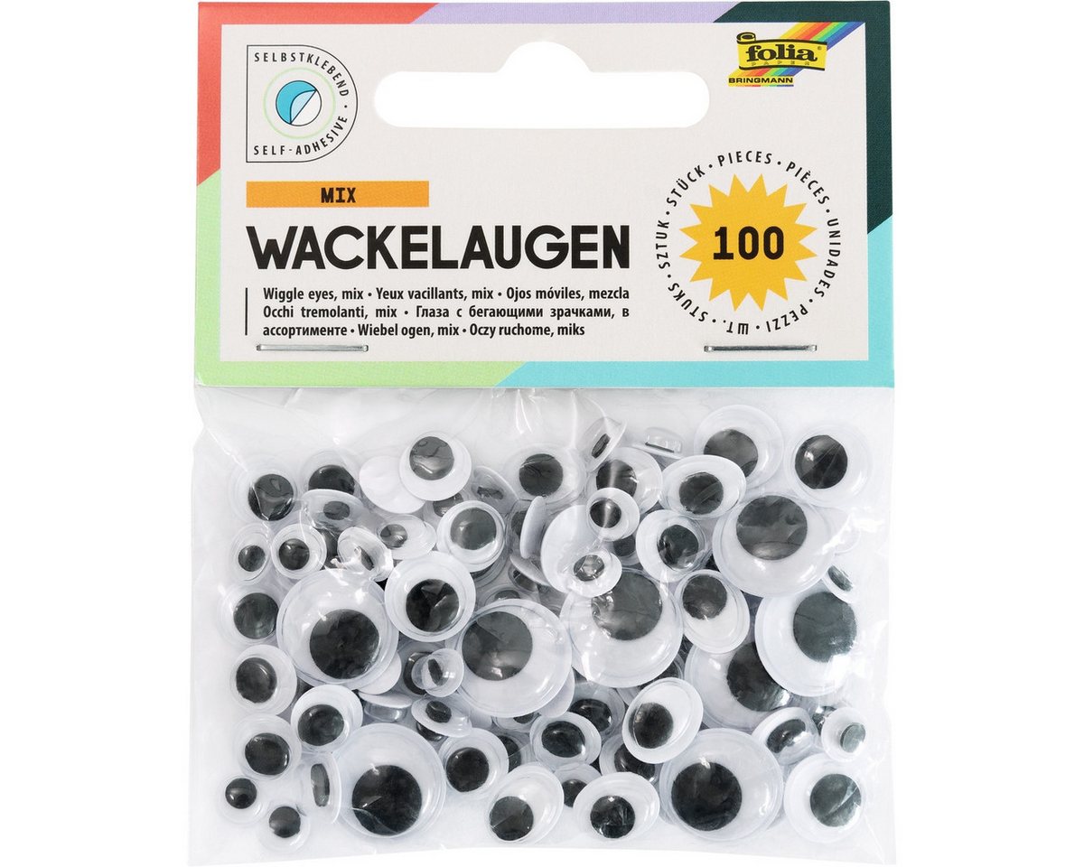 Folia Max Bringmann KG Bastelnaturmaterial folia Wackelaugen selbstklebend 100 Stück