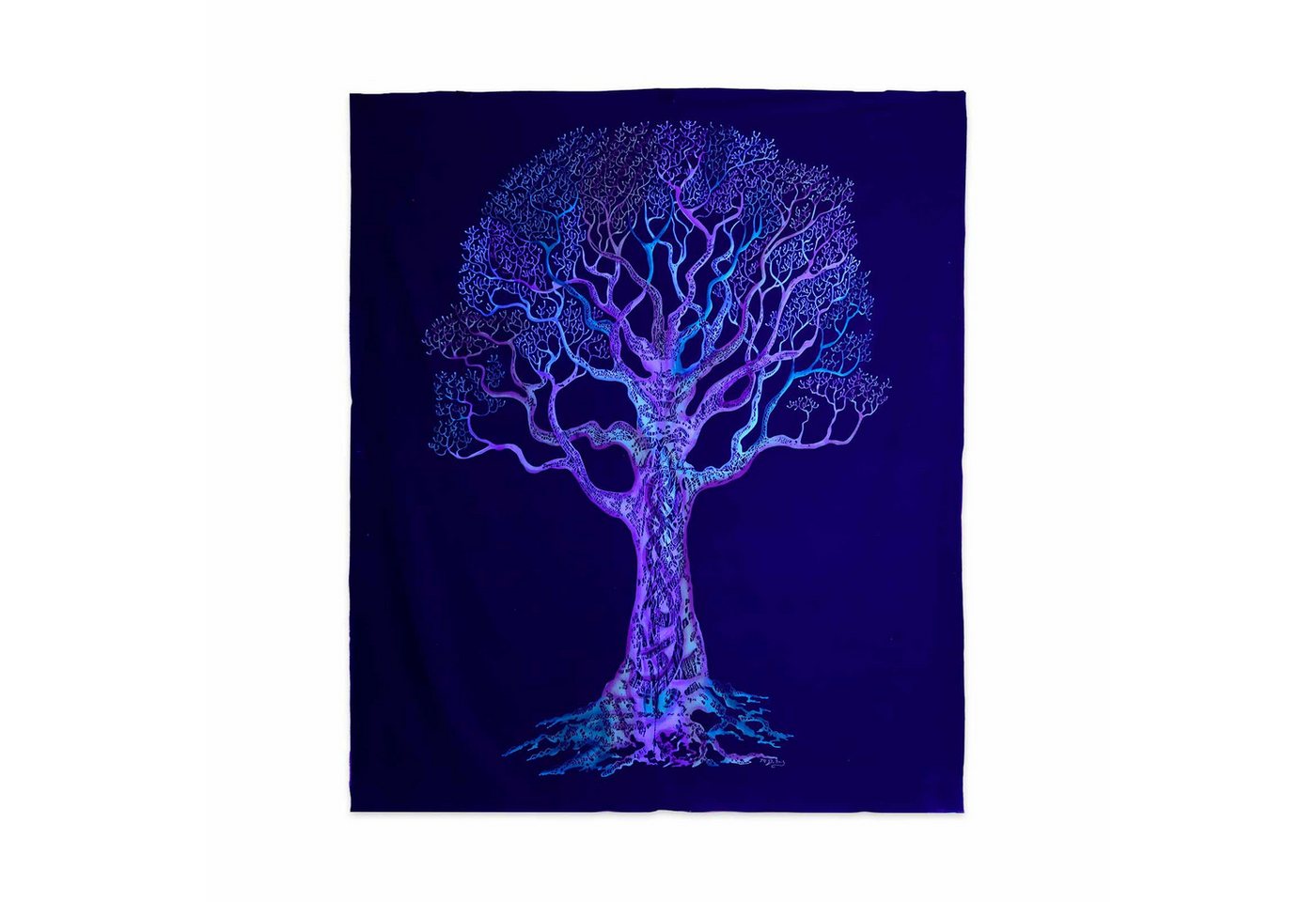 KUNST UND MAGIE Wandteppich XL Tagesdecke Wandbehang Deko Baum Meditation UV Aktiv ca. 200x240 cm Bild 4