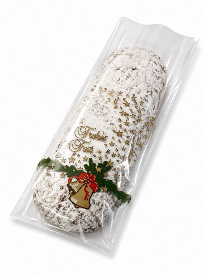 Poller GmbH Vogtland Kuchentransportbox PP-Stollenbeutel "Glocke - Frohes Fest", 20 + 7 x 48 cm, (10-tlg), 20+7x48 cm Bild 2