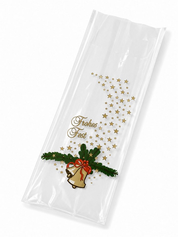 Poller GmbH Vogtland Kuchentransportbox PP-Stollenbeutel "Glocke - Frohes Fest", 20 + 7 x 48 cm, (10-tlg), 20+7x48 cm Bild 4