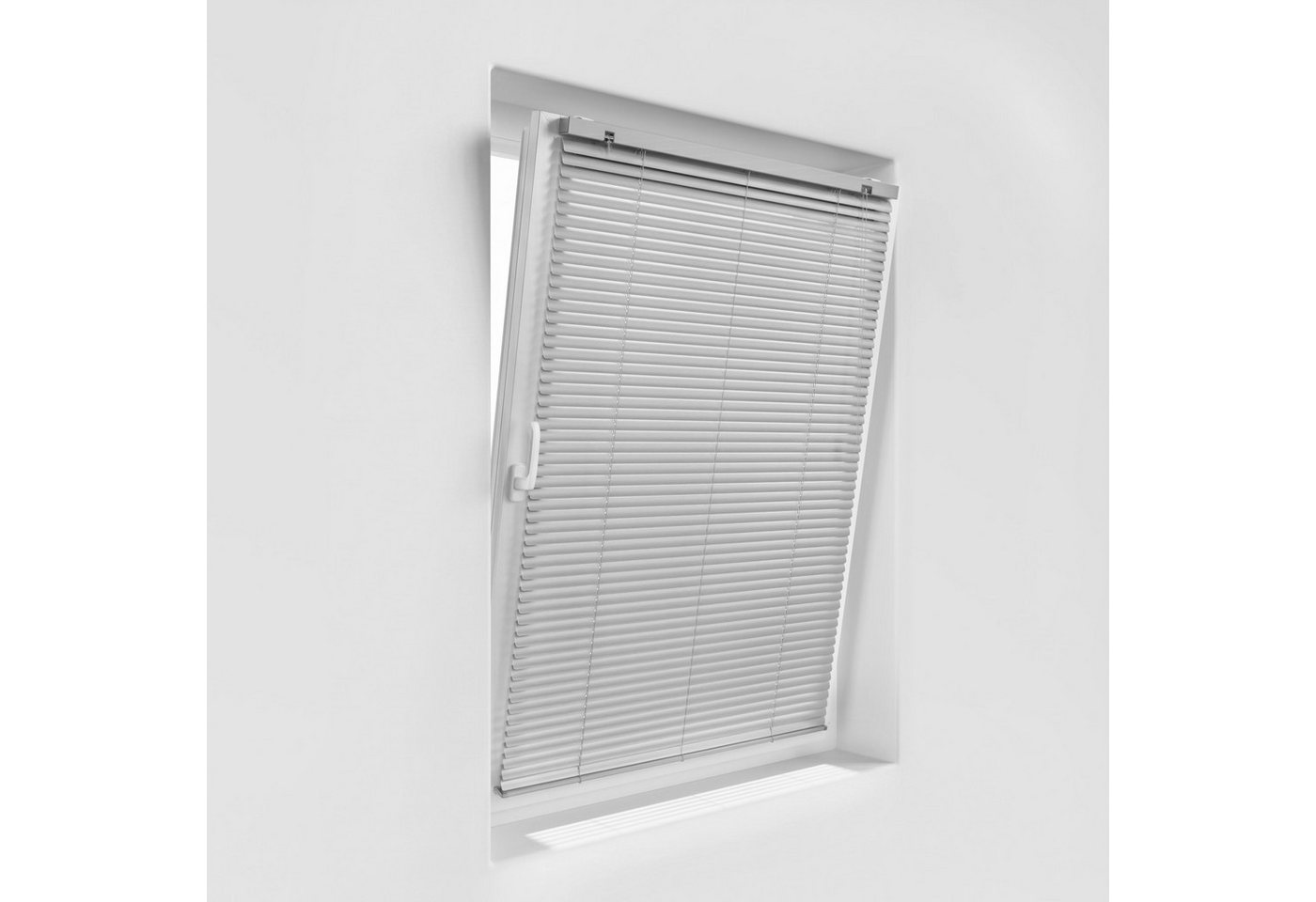 Victoria M. Jalousie Alu Jalousie 45 x 130 cm silber glänzend 25mm ohne u. mit Bohren, ohne Bohren, freihängend, Blendschutz mit und ohne Bohren, inkl. Klemmclips Bild 4