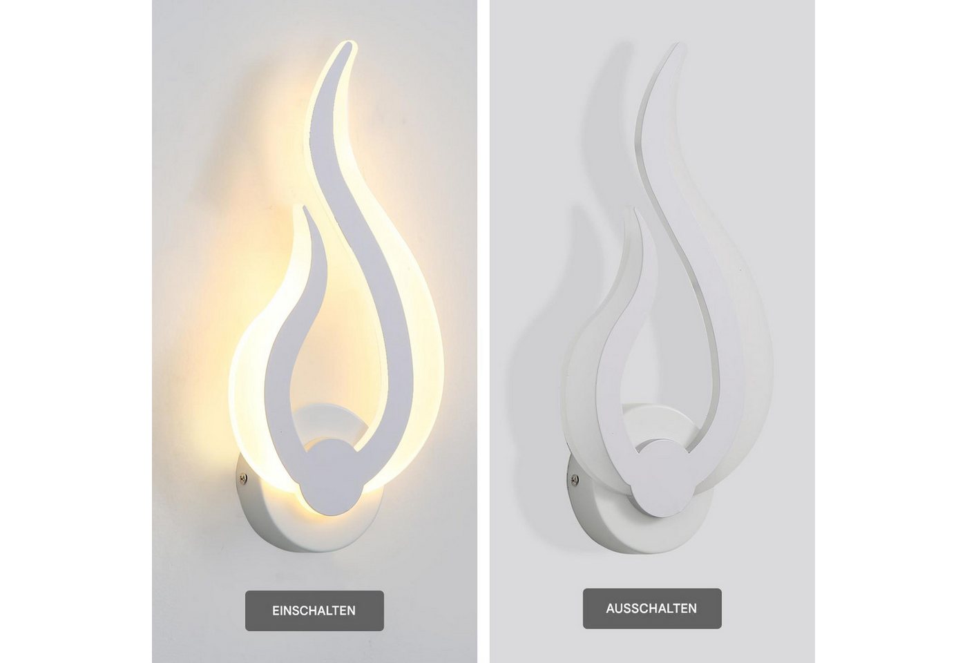 Riserva LED Wandleuchte Flammen Wandleuchte,10W warmes Licht,energiesparend, umweltfreundlich, LED wechselbar Bild 4