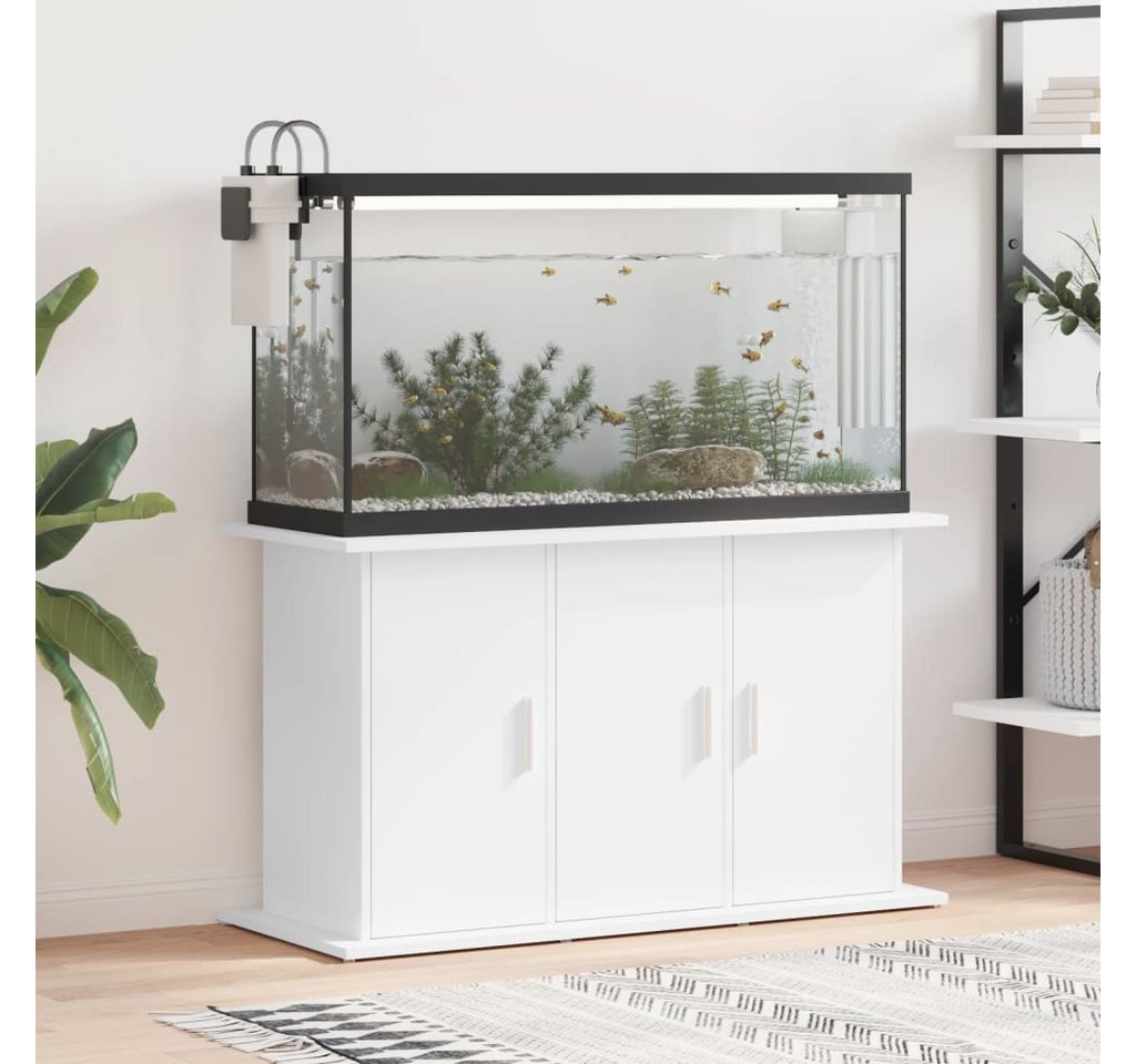 furnicato Aquariumunterschrank Aquariumständer 101x41x58 cm Weiß Aquariumschrank mit 6 Fächern und Türen für dein Zubehör Bild 3