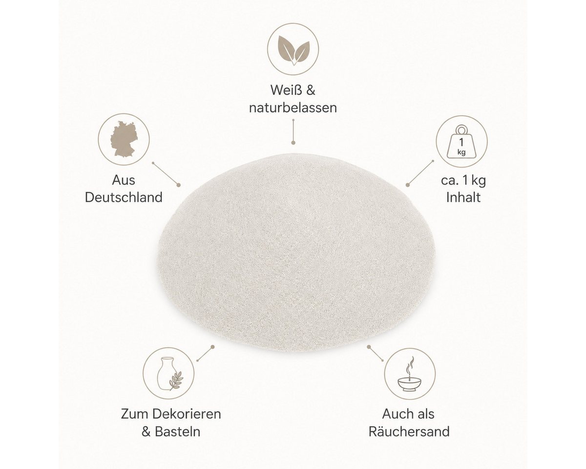 NaDeco Bastelnaturmaterial Quarzsand fein, Natur, Körnung 0,5 mm, 1 kg Streusand Räuchersand Bild 5