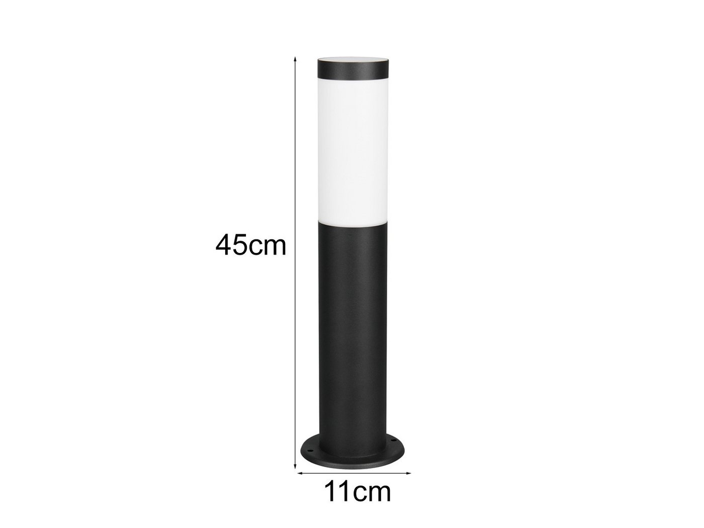 TRIO Leuchten LED Sockelleuchte aus Edelstahl Schwarz, Höhe 45cm, LED wechselbar, warmweiß, Wegbeleuchtung Gartenlampen Garten-Beleuchtung Einfahrt, inkl. E27 LED Bild 3