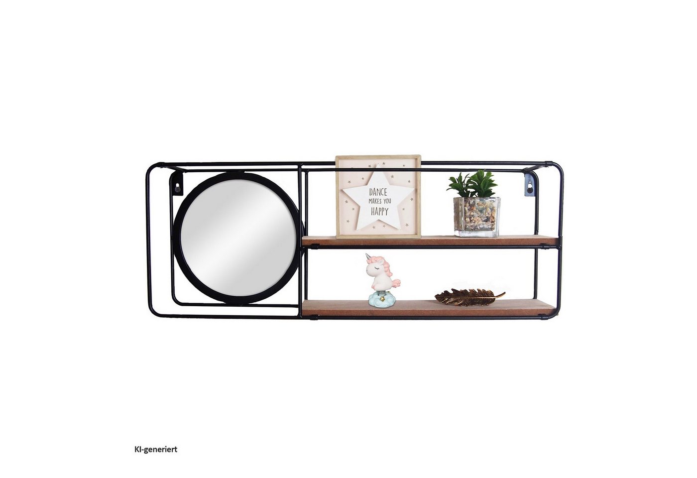 HTI-Line Wandregal Wandregal Mirror Viola, Stück 1-tlg., Regal mit Spiegel
