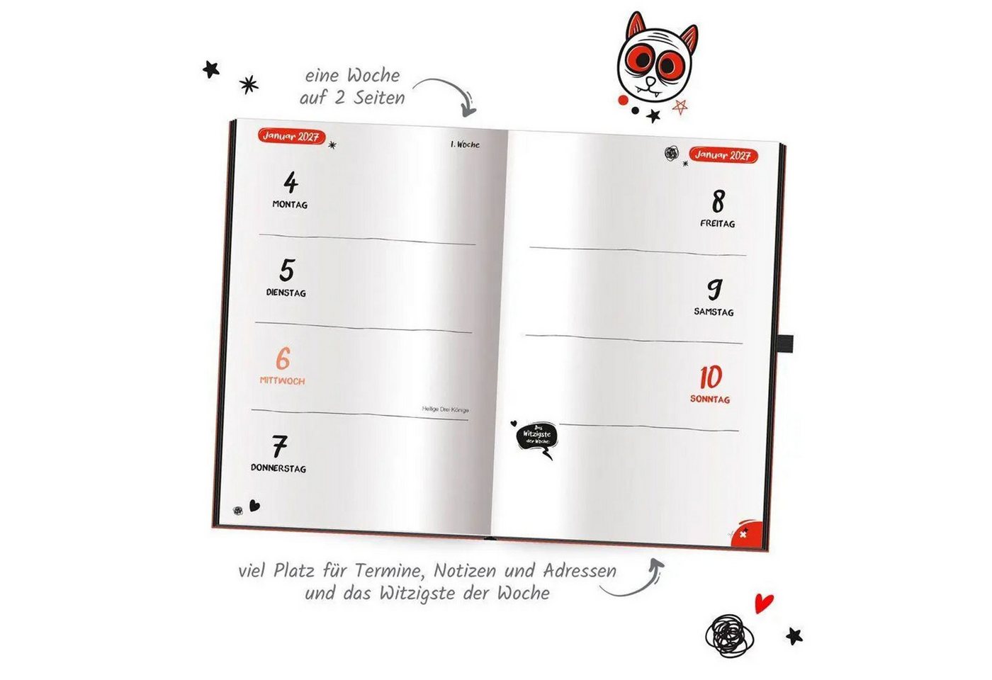 Trötsch Verlag Jahresplaner TRÖTSCH - Buchkalender Der etwas andere Jahresplaner Schwarzer... Bild 3