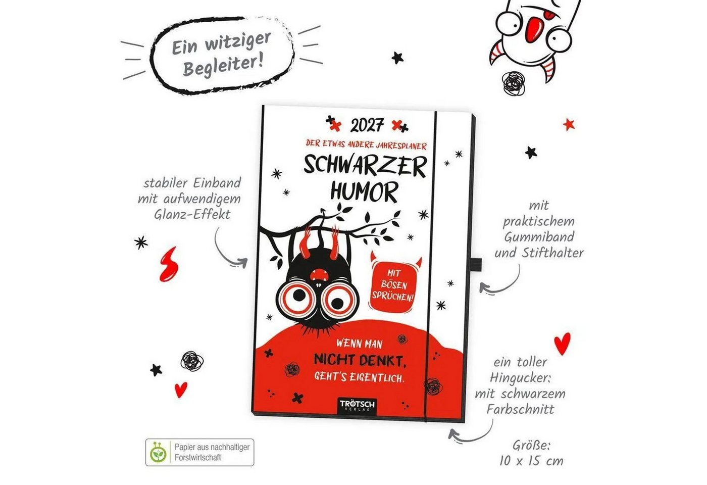 Trötsch Verlag Jahresplaner TRÖTSCH - Buchkalender Der etwas andere Jahresplaner Schwarzer... Bild 4
